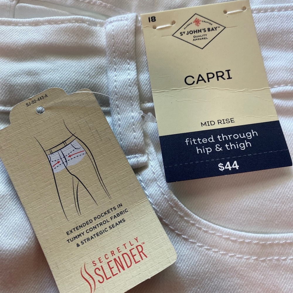 Women’s White Denim Capri Pants